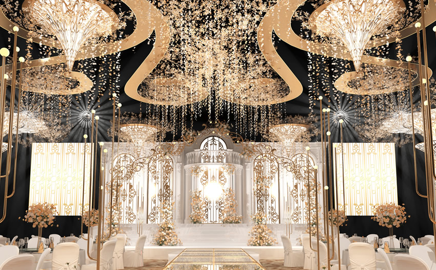 临潼花木兰喜事汇金色大厅效果展示